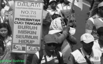 AKSI BURUH CILEGON MENUNTUT KENAIKAN UMK 10%