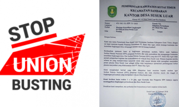 KEPALA DESA SUSUK AROGAN, MELARANG KEBEBASAN BERSERIKAT DI KUTAI TIMUR
