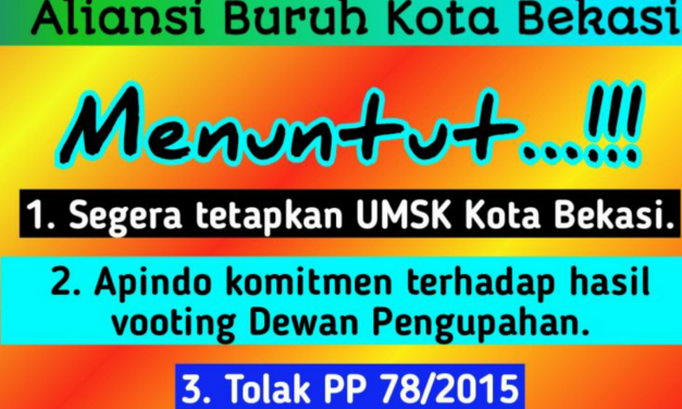 TIDAK ADA IJIN, AKSI DEMONSTRASI BURUH BEKASI URUNG DIGELAR