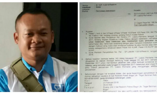 KETUA PSP SPN PT LIEBRA PERMANA JUGA DILAPORKAN KE POLISI