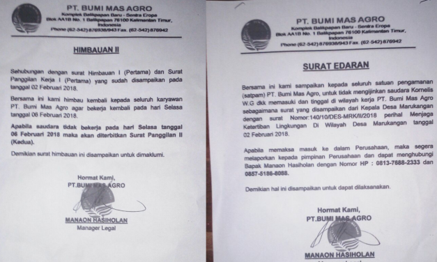 PD-NYA PT BUMI MAS AGRO DAN APARAT DESA KOMPAK HALANGI KEBEBASAN BERSERIKAT