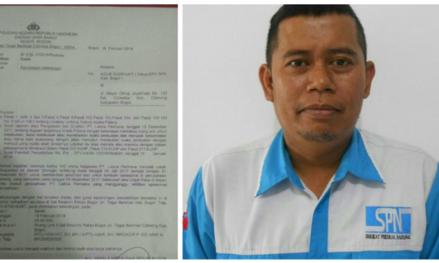 KETUA DPC SPN KABUPATEN BOGOR DILAPORKAN KE POLISI
