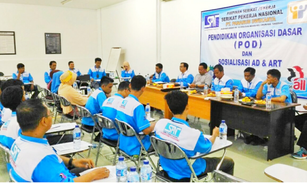 PENDIDIKAN ORGANISASI DASAR DAN SOSIALISASI AD/ART SPN DI PT PANARUB DWY KARYA CIKUPA