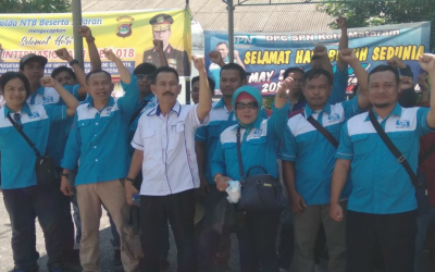 SPN NTB MEMPERINGATI MAY DAY 2018 DENGAN AKSI DAMAI
