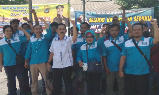 SPN NTB MEMPERINGATI MAY DAY 2018 DENGAN AKSI DAMAI