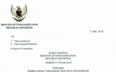SURAT EDARAN MENAKER TENTANG THR 2018
