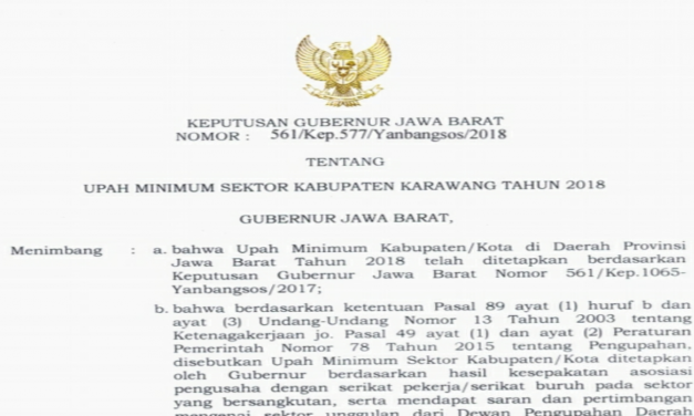 UMSK KABUPATEN KARAWANG 2018 TELAH DISAHKAN OLEH GUBERNUR JABAR