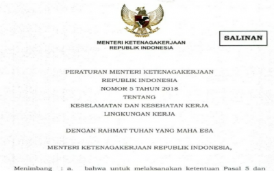 HAL BARU DALAM PERMENAKER NO 5/2018 TENTANG K3