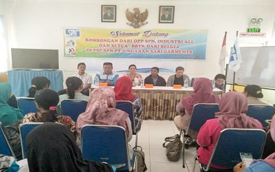 INDUSTRI ALL DAN SETCA-BBTK KUNJUNGI PSP SPN PT UNGARAN SARI GARMENTS
