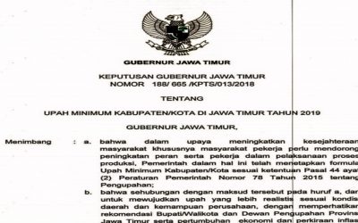 UMK 2019 SE-JAWA TIMUR DISYAHKAN