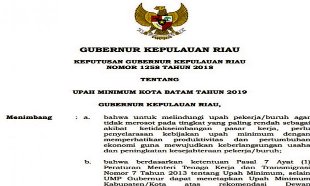 UMK BATAM 2019 Rp 3 806.358,-