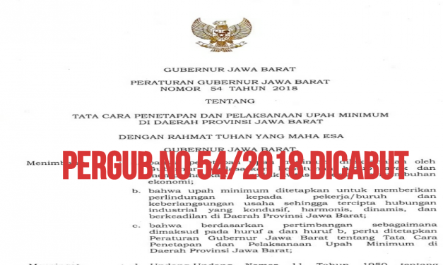 PERGUB NO 54/2018 RESMI DICABUT