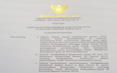 UMK DI PROVINSI BANTEN DISESUAIKAN SESUAI PP NO 78/2015