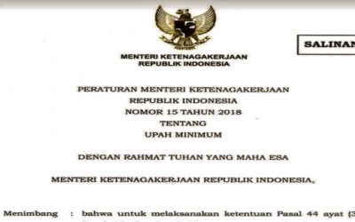MENGENAL PERMENAKER NO 15/2018 TENTANG UPAH MINIMUM