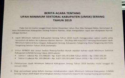 UMSK KABUPATEN SERANG 2019 DISEPAKATI