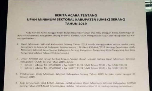 UMSK KABUPATEN SERANG 2019 DISEPAKATI