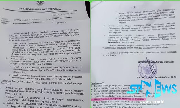 SK UMSK KABUPATEN MOROWALI TIDAK TERBIT, SPN AKAN GUGAT GUBERNUR SULTENG