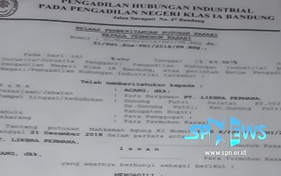PEKERJA PT LIEBRA PERMANA KABUPATEN BOGOR MENANG KASASI