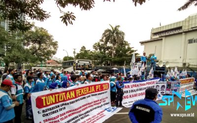 AKSI UNJUK RASA BURUH PT MIKWANG INDO PRIMA & PT SKB DI KEMNAKER