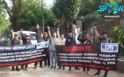 TIDAK TAAT ATURAN PERUNDANGAN, PT ALPHA E.M.S JUGA DIDUGA ANTI SERIKAT, ALHASIL PEKERJA MOGOK KERJA