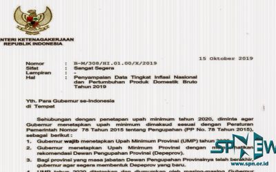 MENAKER TERBITKAN SURAT EDARAN TENTANG UMP 2020