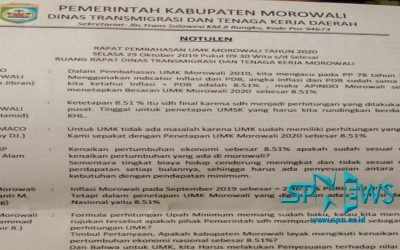 DEWAN PENGUPAHAN KABUPATEN MOROWALI SEPAKAT UMK NAIK 8,51 PERSEN
