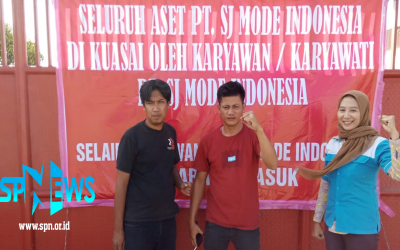 UPAH MASIH DIHUTANG, STATUS TIDAK JELAS, PABRIK SJ MODE SUBANG DISITA PEKERJA