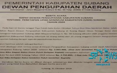 DEWAN PENGUPAHAN KABUPATEN SUBANG SETUJU UMK NAIK 8,51 PERSEN