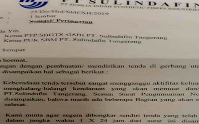 DIRIKAN POSKO, ASSISTEN DIRUT PT SULINDAFIN SOMASI KETUA SERIKAT PEKERJANYA