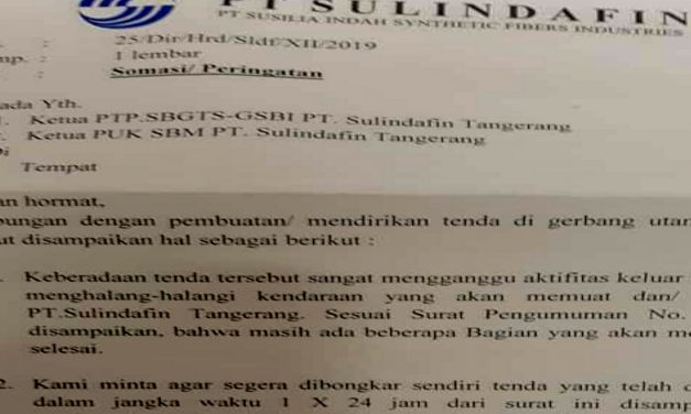 DIRIKAN POSKO, ASSISTEN DIRUT PT SULINDAFIN SOMASI KETUA SERIKAT PEKERJANYA
