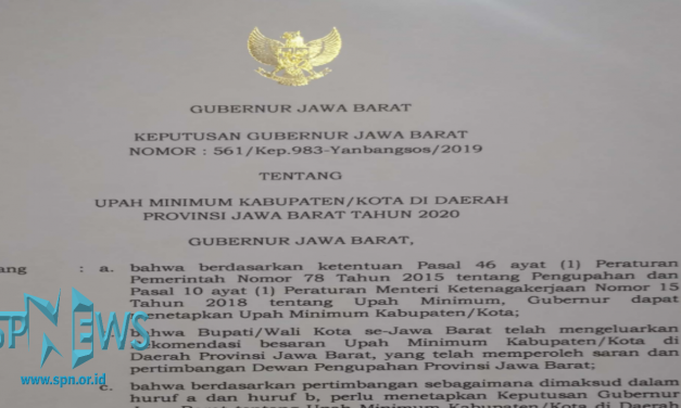 RIDWAN KAMIL AKHIRNYA TERBITKAN SK UMK 2020