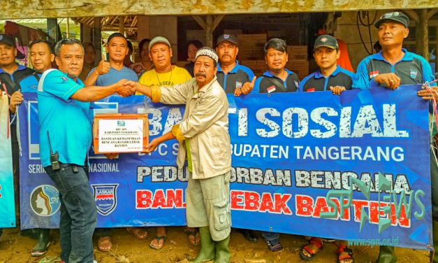 SPN KABUPATEN TANGERANG DISTRIBUSIKAN BANTUAN KORBAN BANJIR LEBAK