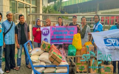 PSP SPN KAWASAN INDUSTRI NIKOMAS GEMILANG BERSAMA PSP SPN EVETECH PLASTIK SERAHKAN BANTUAN KE LOKASI BENCANA LEBAK BANTEN