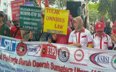 BURUH SUMUT TOLAK OMNIMBUS LAW RUU CILAKA