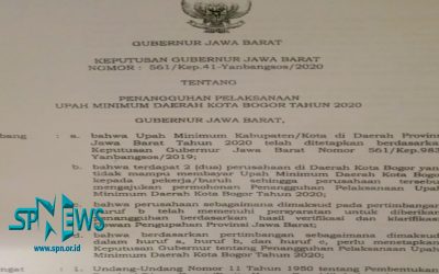 2 PERUSAHAAN DI KOTA BOGOR MELAKUKAN PENANGGUHAN UMK 2020