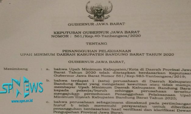 PT TEODORE PAN GARMINDO MENANGGUHKAN UMK 2020