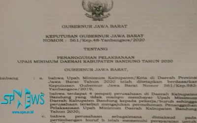 4 PERUSAHAAN DI KABUPATEN BANDUNG MELAKUKAN PENANGGUHAN UMK 2020