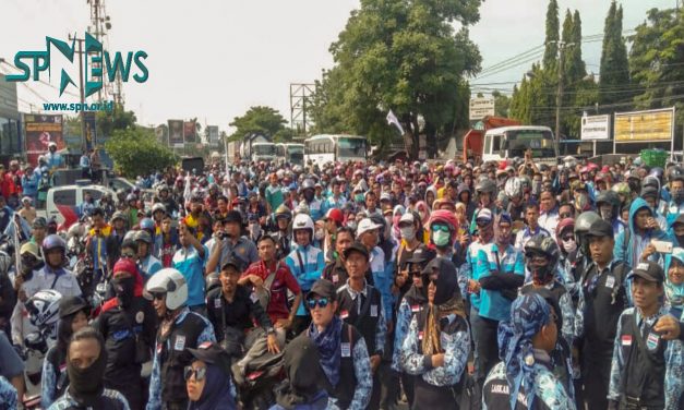 ALIANSI SERIKAT PEKERJA SERIKAT BURUH KABUPATEN SERANG AKSI UNRAS TOLAK OMNIBUS LAW