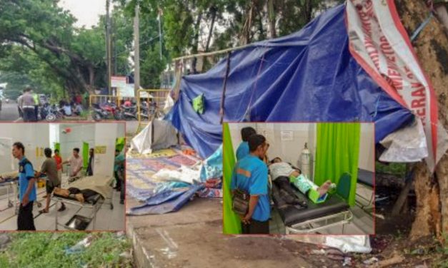 TENDA BURUH DITABRAK MOBIL, DEN KSBSI MINTA KEPOLISIAN AGAR USUT TUNTAS