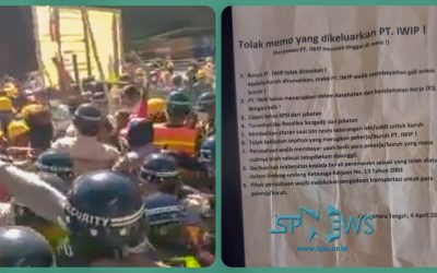 PERUSAHAAN TERBITKAN KEBIJAKAN MERUGIKAN, BURUH PT INDONESIA WEDA BAY INDUSTRIAL PARK (IWIP) LAKUKAN UNJUK RASA