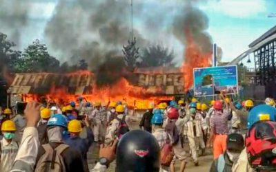 PERINGATAN MAY DAY DI PT IWIP RICUH