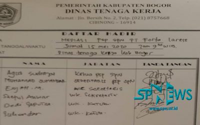 PT FORTA LARESE MANGKIR DALAM MEDIASI PERTAMA TERKAIT THR