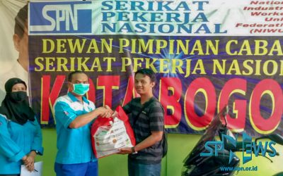 BANTUAN SEMBAKO DARI KEMNAKER UNTUK ANGGOTA SPN KOTA BOGOR