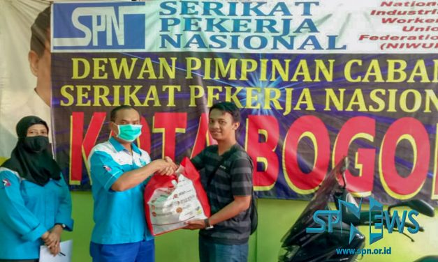 BANTUAN SEMBAKO DARI KEMNAKER UNTUK ANGGOTA SPN KOTA BOGOR