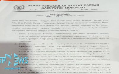 DPRD MOROWALI TERIMA 6 POINT TUNTUTAN SPN MOROWALI