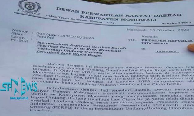 SURAT DPRD KABUPATEN MOROWALI UNTUK PRESIDEN RI
