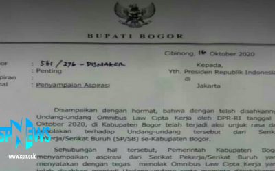 BUPATI BOGOR SURATI JOKOWI AGAR KELUARKAN PERPPU