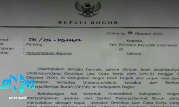 BUPATI BOGOR SURATI JOKOWI AGAR KELUARKAN PERPPU