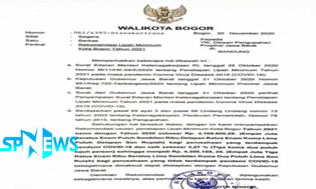 BIMA ARYA MEREKOMENDASIKAN UMK KOTA BOGOR 2021 MENIRU UMP DKI