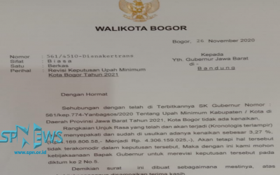 BIMA ARYA MEMINTA GUBERNUR JAWA BARAT REVISI UMK KOTA BOGOR 2021